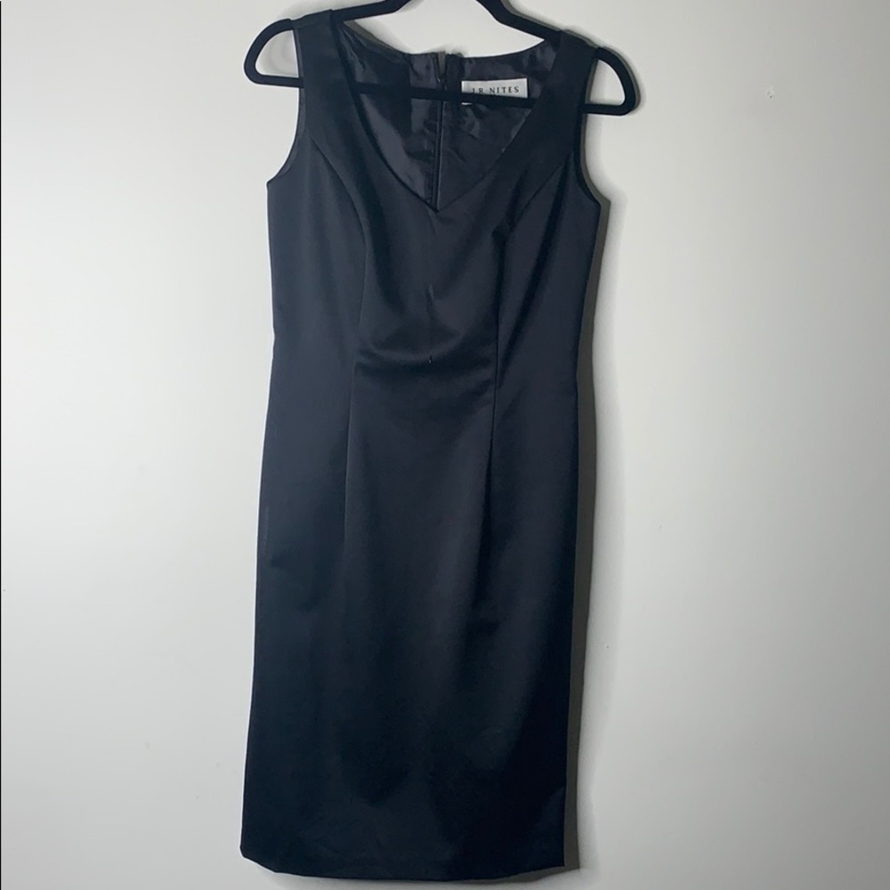 JR NITES BLACK SATIN‎ SLEEVELESS DRESS